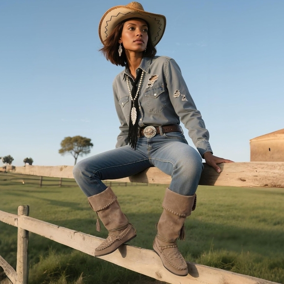 NWT QIY Suede Boots – Size 9 #BohoBabe #FallVibes #WesternChic - Picture 2 of 6